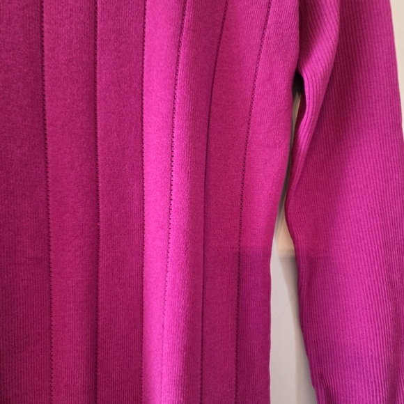 Adolfo Domínguez Magenta Ribbed Knit Sweater Women’s Small Long Sleeve Crew Neck - Picture 7 of 13